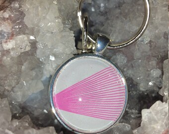 Pink Lines Pendant Keychain
