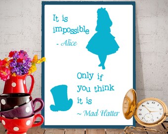 Alice in Wonderland Inspired Quote Download