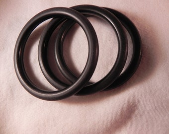 VintageBangle Bracelets Three Clunky Black Colored
