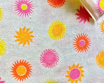 Vintage Fabric 60's Mod, Starburst, Cotton, Material, Textiles by Crown Fabrics Ltd.