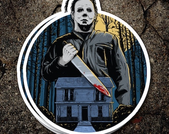 Halloween Sticker (Michael Myers John Carpenter horror movie decal Jamie Lee Curtis laptop iphone tablet decoration)