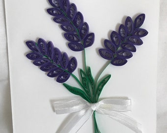 Purple Quilled Flowers-Lavender Any Occasion Greeting Card