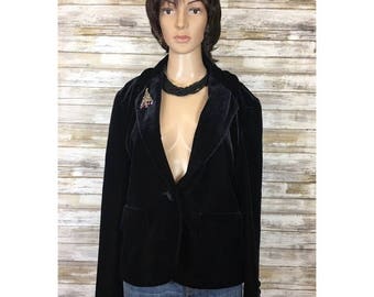 Vintage 90's Bloomingdales Black Velvet Blazer