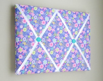 11"x14" Purple Floral & Butterflies Memory Board or Bow Holder, Bow Board, Vision Board, Memo Board, Photo Display, Business Card Holder,