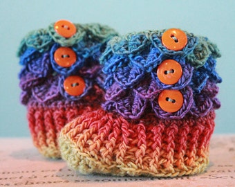 Crocodile Stitch Booties - Crochet Baby Booties - CUSTOM OPTIONS AVAILABLE