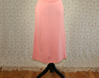 80s Knit Skirt Sweater Skirt Peach Skirt Midi Small Medium Womens Skirts 1980s Vintage Clothing Womens Clothing