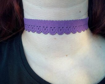 Choker - Suede Choker - Necklace - Handmade - Jewelry