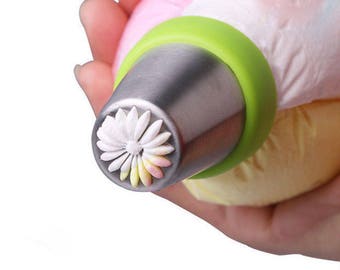 Flower Icing Nozzle / Russian Tulip Frosting Decorative Stainless Steel Piping Bag Decorating Tip / Spring Flower Shape Piping Cake Tool