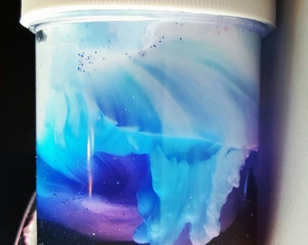 FREE Extras! 8oz OMBRE AVALANCHE Slime ~ Free Mochi Squishy & 2oz Mystery Slime! Scented Fluffy Slime and Clear Slime #slime
