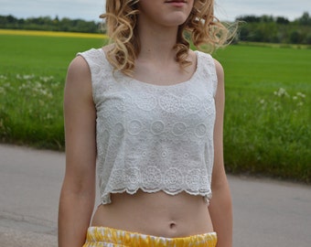 Ivory Lace Crop Top by ROSAvelt