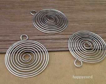 20 pcs Antique silver coil spring 32mm