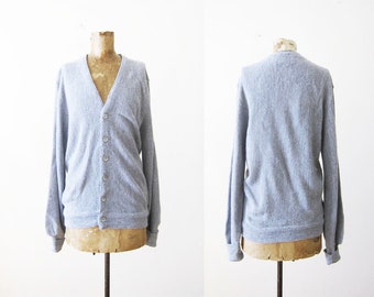 Vintage Cardigan - Gray Cardigan - Grunge Cardigan - Grandpa Cardigan - Cardigan Small - Grey Cardigan Sweater