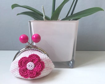 Kisslock Coin purse, Crochet Coin Purse, Blumargot, Metal Frame Purse, Kiss Lock Purse, Kisslock Wallet Pouch, Coin Purse, Mother day Gift