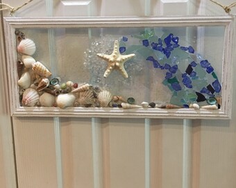 Armored starfish wave glass art