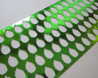 LEAF stencil material - scrim - sequin waste - leaf punch pattern for stenciling, journaling, scrapbooking - punchanella, punchinella