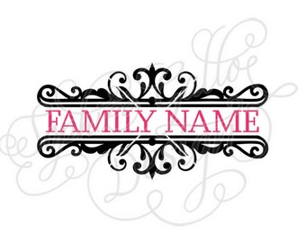 Pretty Flourish Monogram Label SVG DXF PNG digital download files Silhouette Cricut, vector graphics Vinyl Cutting Machines, Screen Printing