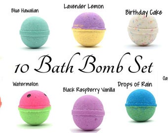 10 Bath Bomb Set | Bath Bombs | Goat Milk Bath Bombs | Bath Fizzies
