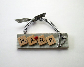Love the Harp Scrabble Tile Ornament
