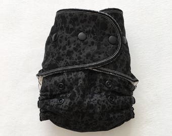 One Size Hybrid Fitted Cloth Diaper - The Tuxedo - Little Black Dress