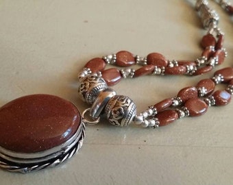 Sunstone Necklace .925 Sterling Silver Gemstone