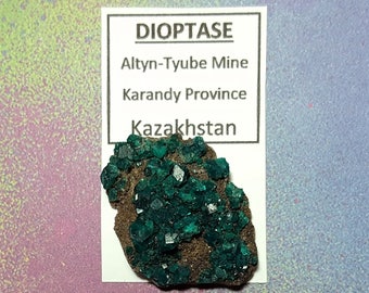 Sale DIOPTASE Natural Teal Blue Green Cut Crystal Mineral Specimen From Kazakhstan Sale