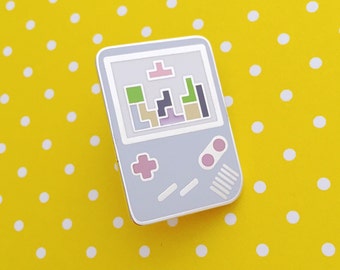 Pastel Gameboy Tetris Enamel Pin Badge, Lapel Pin, Tie Pin