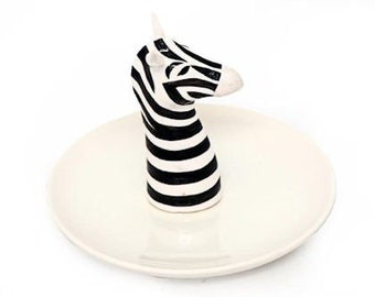 Zebra Trinket Tray 14cm