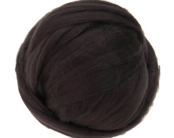 Merino / Silk Roving, (Coffee)