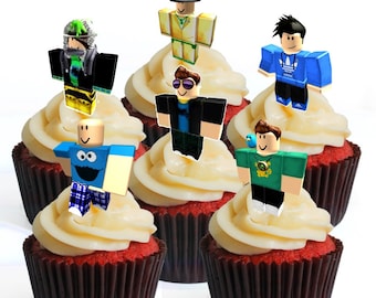 12 Roblox Character Boy 2 Precut Edible Cupcake Toppers