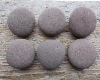 Natural Stone Cabinet Knobs PLUM BROWN Round Natural Beach Stone Cabinet Knobs