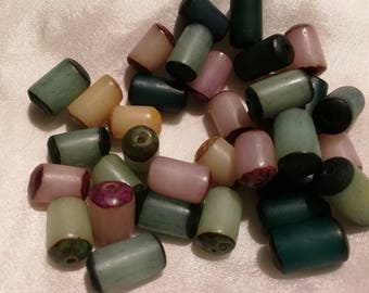 36 Buri nut beads mix color
