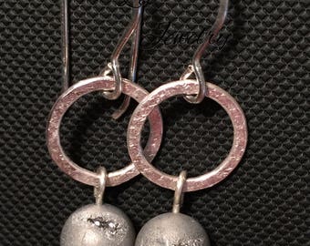 Agate Druzy Sterling Silver Earrings