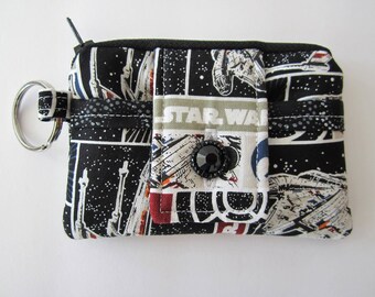 Star Wars Wallet, Star Wars Gift, Keychain Wallet, Gift for Nerd, Nerdy Gift, Star Wars Coin Purse, Star Wars ID Wallet, Gift under 15