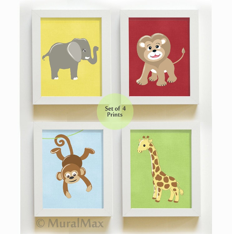 Jungle Nursery Art Jungle Friends Nursery Prints Baby Boy