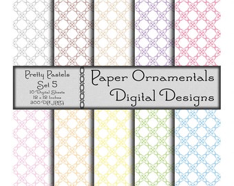 Commercial Use Digital Paper, Digital Scrapbook Paper 12 x 12, Instant Download, Designer Paper Pattern, Printable Paper, Pastel Colors