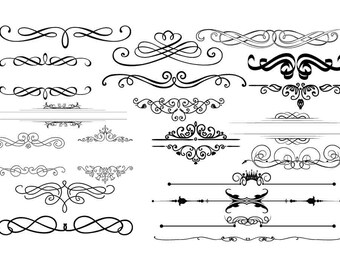 Ornament Svg, Ornament Clipart, Divider Silhouette, Ornament Svg File, Flourish ornament, ornament Bundle, ornament cricut Buy 2 Get 1 FREE