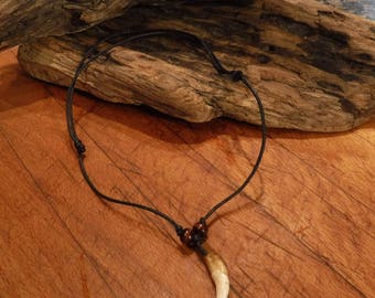 Wolf Tooth Necklace Wolf Teeth Necklace Wolf Necklace Tribal Wolf Tooth Necklace Adjustable African Native American Tribal Spiritual Healing