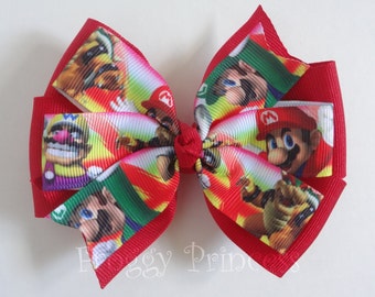Gamer Girl Pinwheel Bow - No Slip Velvet Grip Hair Clip