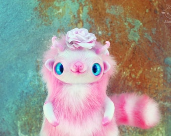 Cat Squirrel Monster. OOAK Handmade Fantasy Creature art doll.