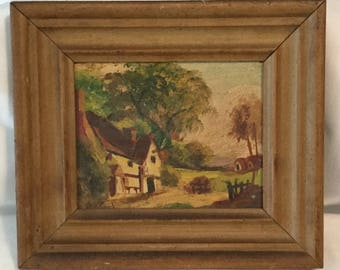 Antique Framed Landscape Oil Painting L J Houston