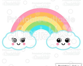 Cute Rainbow SVG File Clipart E362 - svg, dxf, png, for Cricut, Cameo Cutting Machines - Includes Limited Commercial Use!