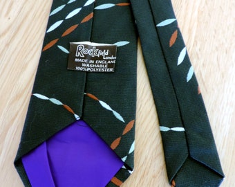 Vintage 1970s Mens Wide Neck Tie ROCKFIELD of LONDON Menswear Accessory Mod