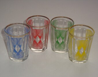 Set of 4 Decorative Shot Glasses