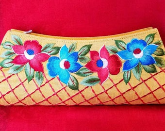 Embroidered clutch floral clutch embroidered evening bag floral evening bag India yellow gifts for her