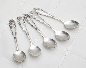 5 Vintage Demitasse Spoons Silver Spoons Teaspoons Flatware Floral Ornate Cutlery Silverplate Swedish Spoons Victorian Decor Shabby Chic