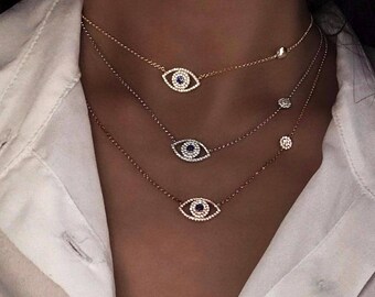 EVIL EYE CHOKER Necklace, evil eye necklace, evil eye pendant, turkish eye necklace