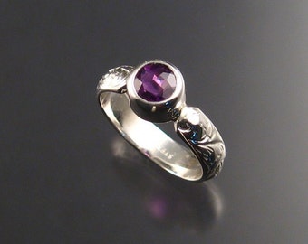 Amethyst ring Sterling Silver made to order in your size