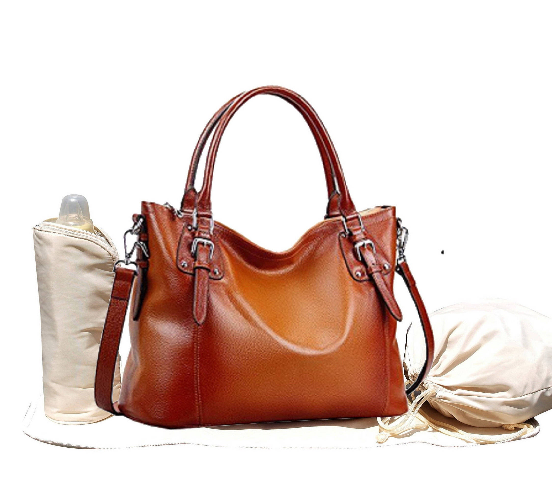 Leather Diaper Bag Cross Body Tote Diaper Bag Gifts For New