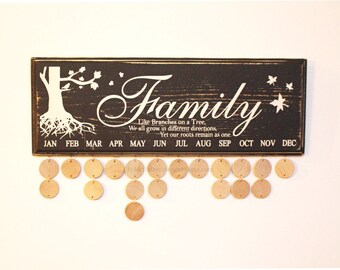 Birthday Board | Family Birthday Sign | Birthday Sign | Family Birthday Board | Family Celebration Board | Birthday Calendar Board | Family