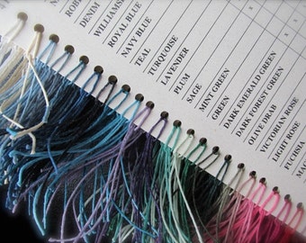 Waxed Irish Linen Chart with 5 yards, Chart plus Linen, Linen Color Chart, Waxed Linen Color Chart, Linen Cord,